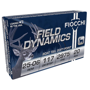 Fiocchi 2506B Field Dynamics  25-06Rem 117gr Pointed Soft Point 20 Per Box/10 Case