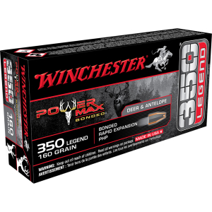 Winchester Ammo X3501BP Power Max Bonded  350Legend 160gr Bonded Rapid Expansion PHP 20 Per Box/10 Case