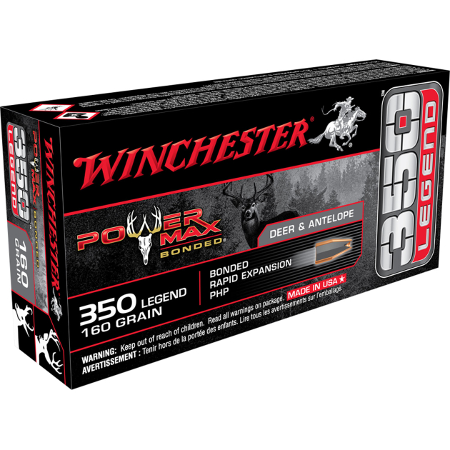 Winchester Ammo X3501BP Power Max Bonded  350Legend 160gr Bonded Rapid Expansion PHP 20 Per Box/10 Case