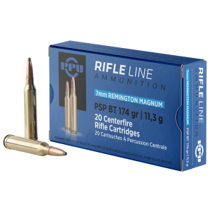 PPU PP7RM2 Standard Rifle  7mmRemMag 174gr Pointed Soft Point Boat Tail 20 Per Box/10 Case