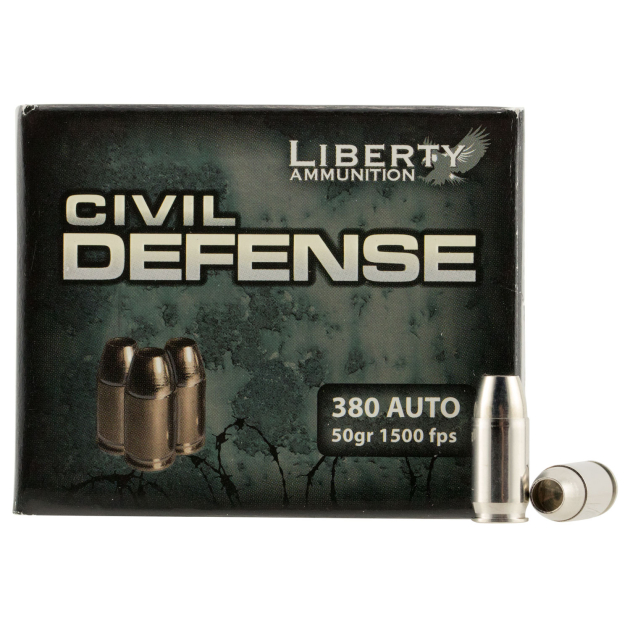 Liberty Ammunition LACD380023 Civil Defense  380ACP 50gr Lead Free Fragmenting Hollow Point 20 Per Box/50 Case