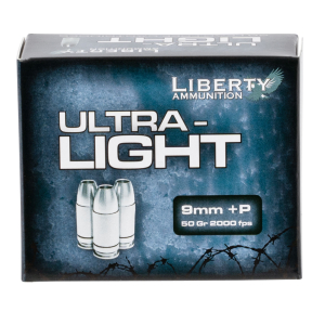 Liberty Ammunition LAUL9052 Ultra-Light  9mmLuger+P 50gr Lead Free Fragmenting Hollow Point 20 Per Box/10 Case
