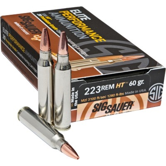 SIG 223 REM 60GR HT ELITE - HUNTING 20RD 10BX/CS