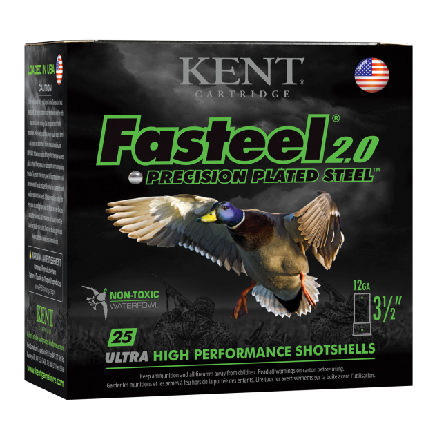 Kent Cartridge K1235FS404 Fasteel 2.0  12 Gauge 3.50" 1 3/8 oz 4 Shot 25 Per Box/ 10 Case