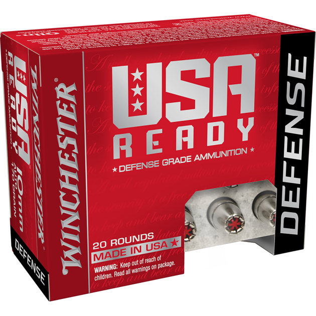 Winchester Ammo RED10HP USA Ready 10mmAuto 170gr Hex Vent Hollow Point 20 Per Box/10 Case