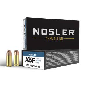 Nosler 51054 Assured Stopping Power Handgun 9mmLuger 124gr Jacketed Hollow Point 50 Per Box/10 Case