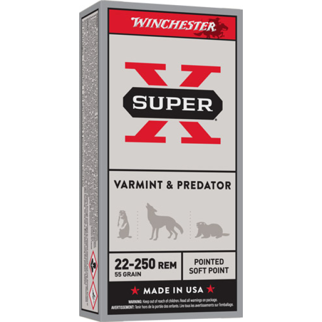 WINCHESTER SUPER-X 22-250 REM - 55GR PSP 20RD 10BX/CS