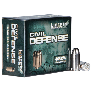 Liberty Ammunition LACD40012 Civil Defense  40S&W 60gr Lead Free Fragmenting Hollow Point 20 Per Box/50 Case