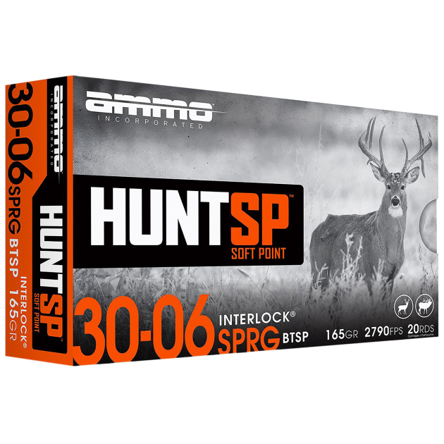 Ammo Inc 3006165SPA20 Hunt  30-06Springfield 165gr Soft Point 20 Per Box/10 Case