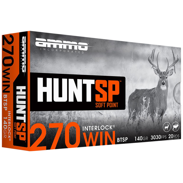 Ammo Inc 270W140SPA20 Hunt  270Win 140gr Soft Point 20 Per Box/10 Case