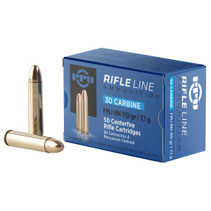 PPU PP30F Standard Rifle  30Carbine 110gr Full Metal Jacket Round Nose 50 Per Box/10 Case