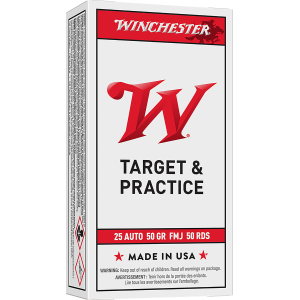 Winchester Ammo Q4203 USA  25ACP 50gr Full Metal Jacket 20 Per Box/10 Case