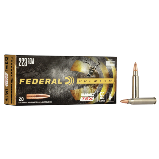 Federal P223S Premium  223Rem 55gr Barnes TSX 20 Per Box/10 Case