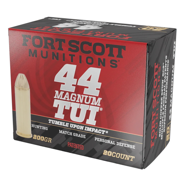 Fort Scott Munitions 44MAG200SCV Tumble Upon Impact (TUI)  44RemMag 200gr Solid Copper Spun 20 Per Box/25 Case