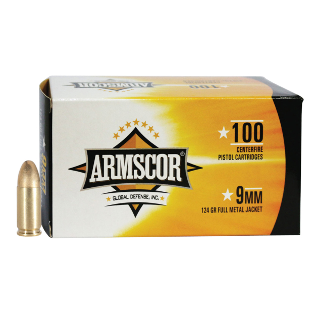 Armscor 50445 Precision Value Pack 9mmLuger 124gr Full Metal Jacket 100 Per Box/12 Case