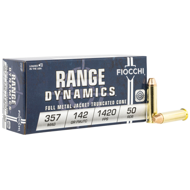 Fiocchi 357F Range Dynamics  357Mag 142gr Full Metal Jacket Truncated Cone 50 Per Box/20 Case