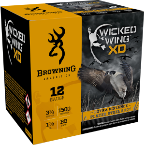 Browning Ammo B193411240 Wicked Wing XD  12Gauge 3.50" 1 1/2oz BBShot 25 Per Box/10 Case