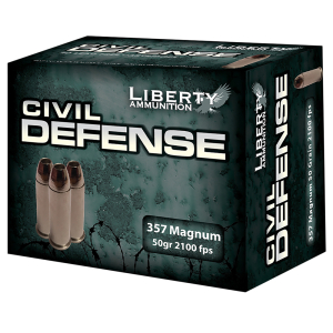 Liberty Ammunition LACD357030 Civil Defense  357Mag 50gr Lead Free Fragmenting Hollow Point 20 Per Box/50 Case