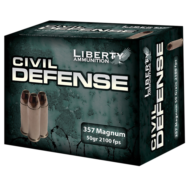 Liberty Ammunition LACD357030 Civil Defense  357Mag 50gr Lead Free Fragmenting Hollow Point 20 Per Box/50 Case