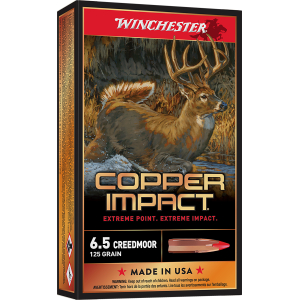 Winchester Ammo X65CLF Copper Impact  6.5Creedmoor 125gr Copper Extreme Point Lead Free 20 Per Box/10 Case