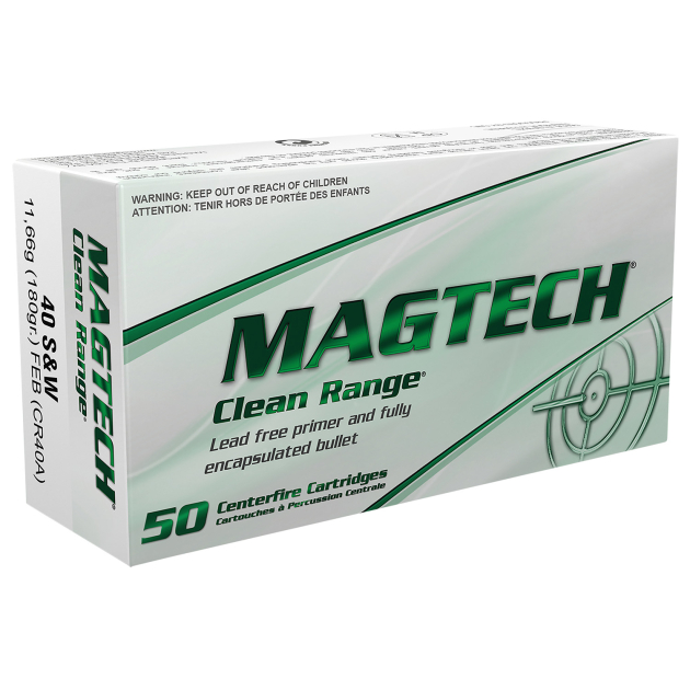 Magtech CR40A Clean Range  40S&W 180gr Fully Encapsulated Bullet Flat 50 Per Box/20 Case