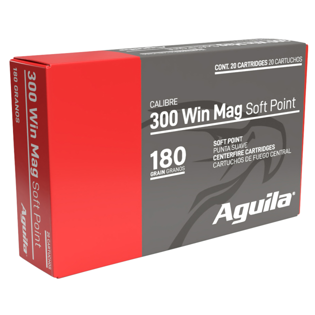 Aguila 82044AG   300Win Mag 180gr InterLock Boat Tail Soft Point 20 Per Box/10 Case