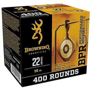 Browning Ammo B194122401   22LR 36gr Plated Hollow Point 400 Per Box/4 Case