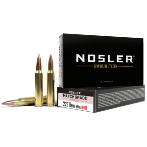 Nosler 60023 Match Grade  223Rem 69gr Custom Competition Hollow Point Boat Tail 20 Per Box/20 Case