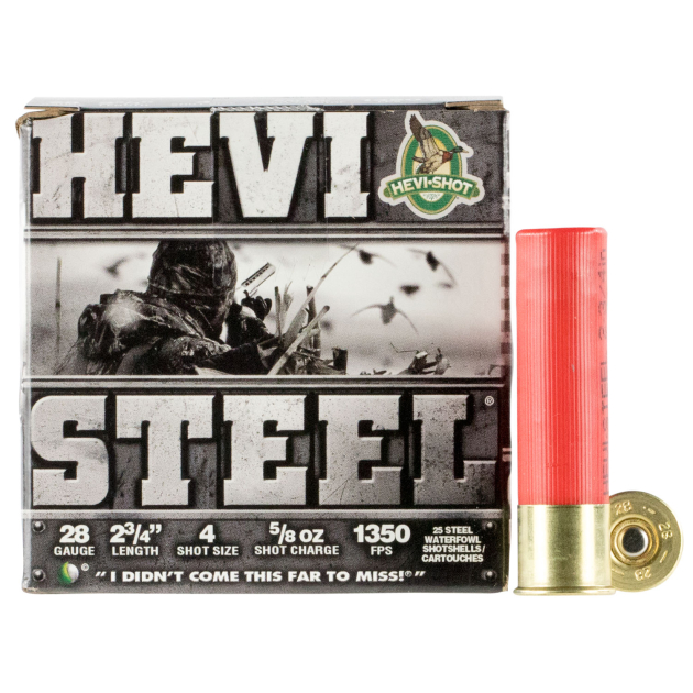 HEVI-Shot HS62804 HEVI-Steel  28Gauge 2.75" 5/8oz 4Shot 25 Per Box/10 Case