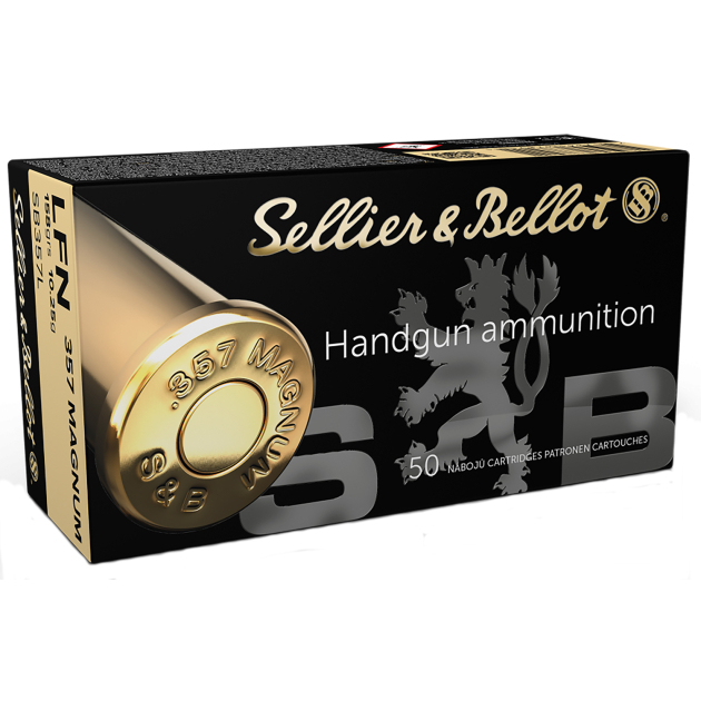 Sellier & Bellot SB357L Handgun  357Mag 158gr Lead Flat Nose 50 Per Box/20 Case