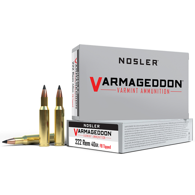 Nosler 65135 Varmageddon  222Rem 40gr Flat Base Tipped 20 Per Box/20 Case