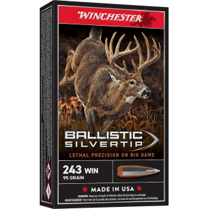 Winchester Ammo SBST243A Ballistic Silvertip  243Win 95gr Rapid Controlled Expansion Polymer Tip 20 Per Box/10 Case