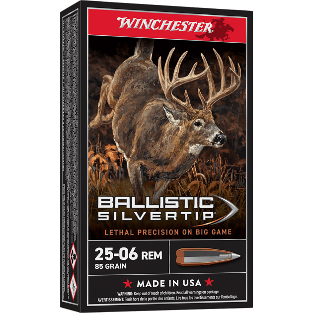 Winchester Ammo SBST2506A Ballistic Silvertip  25-06Rem 85gr Fragmenting Polymer Tip 20 Per Box/10 Case