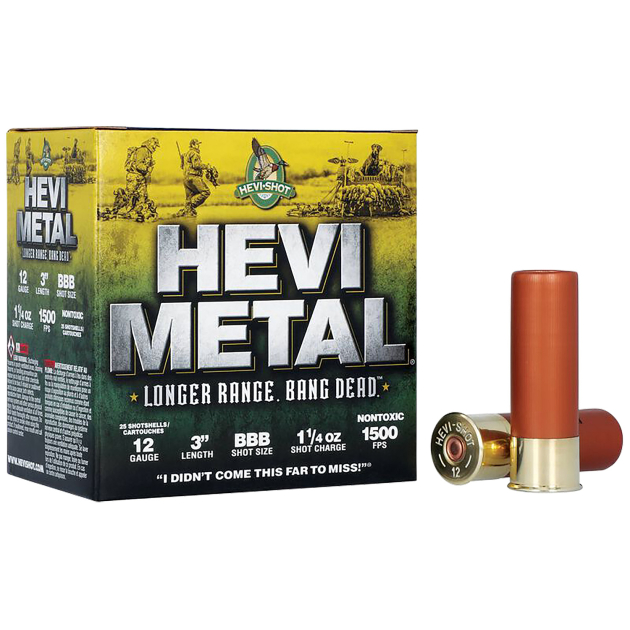 HEVI-Metal HS38008 HEVI-Metal Longer Range 12Gauge 3" 1 1/4oz BBBShot 25 Per Box/10 Case