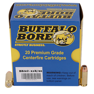 Buffalo Bore Ammunition 21B20 Heavy Strictly Business 10mmAuto 180gr Jacket Hollow Point 20 Per Box/12 Case