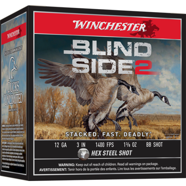 WINCHESTER BLIND SIDE 2 12GA - 3" 1-3/8OZ #BB 25RD 10BX/CS