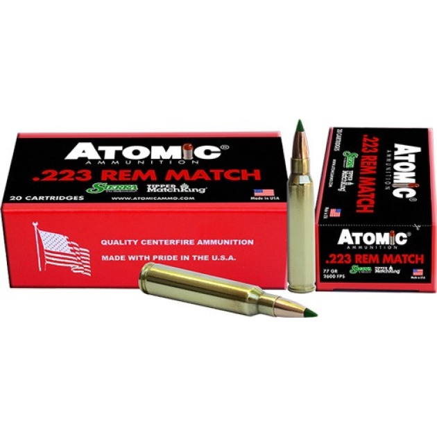 ATOMIC 223 REM 77GR TIPPED - MATCHKING 20RD 10BX/CS