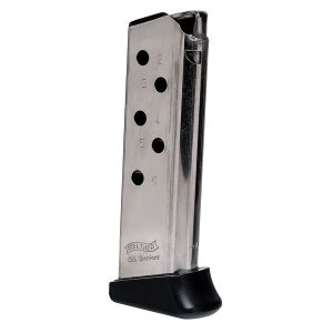 Walther Arms 2246010 PPK  6rd Detachable w/Finger Rest 380 ACP Nickel Steel