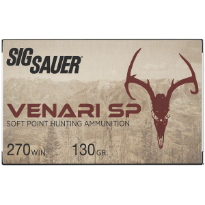 Sig Sauer V270SP13020 Venari  270Win 130gr Soft Point 20 Per Box/10 Case