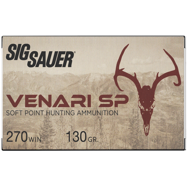 Sig Sauer V270SP13020 Venari  270Win 130gr Soft Point 20 Per Box/10 Case