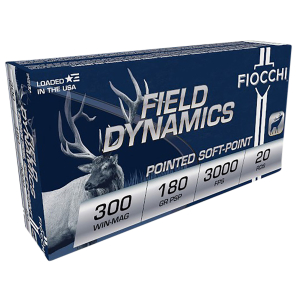 Fiocchi 300WMB Field Dynamics  300WinMag 180gr PSP Interlock BT 20 Per Box/10 Case
