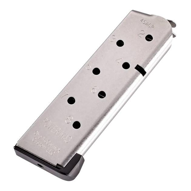 CMC Products 16132C Power Mag  8rd 45 ACP Fits 1911 Officer Black Stainless Steel