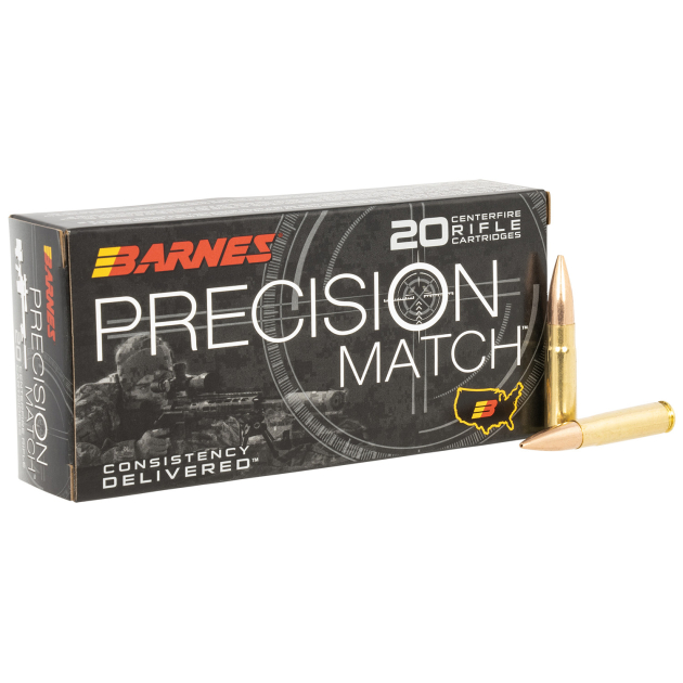 Barnes Bullets 32134 Precision Match  300Blackout 220gr Match Burner OTM BT 20 Per Box/10 Case