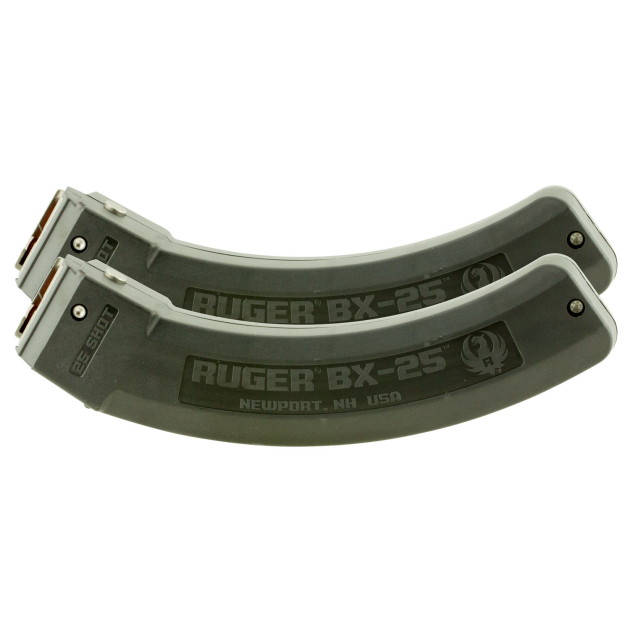 Ruger 90548 BX-25 Value Pack 25rd Magazine Fits Ruger 10/22/SR/77/Charger 22LR BX-25 Black 2 Pack