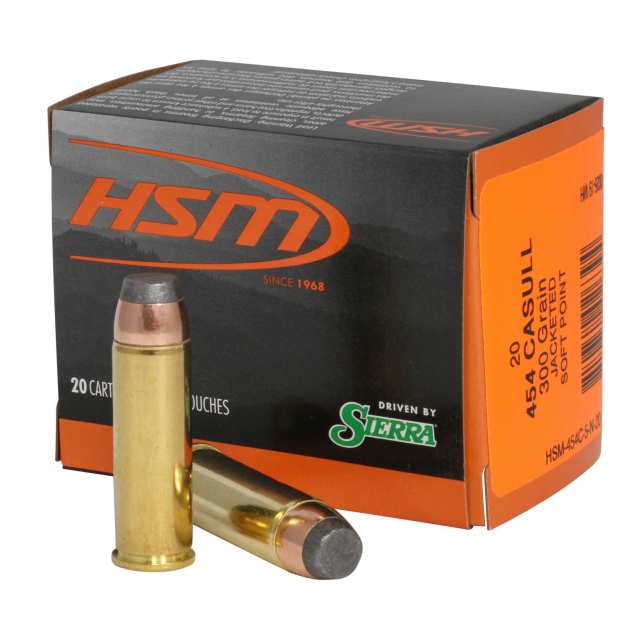 HSM 454C5N20 Pro Pistol  454 Casull 300 gr Jacketed Soft Point 20 Per Box/ 20 Case