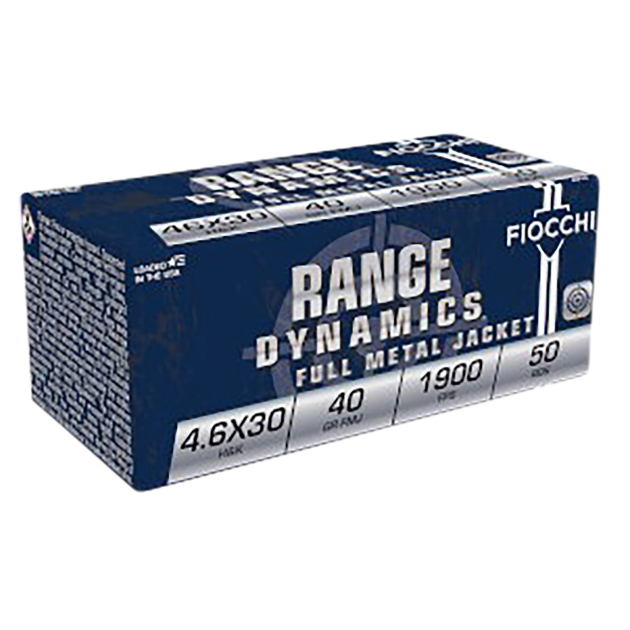 Fiocchi 46EXA Range Dynamics  4.6x30mmH&K 40gr Full Metal Jacket 50 Per Box/20 Case