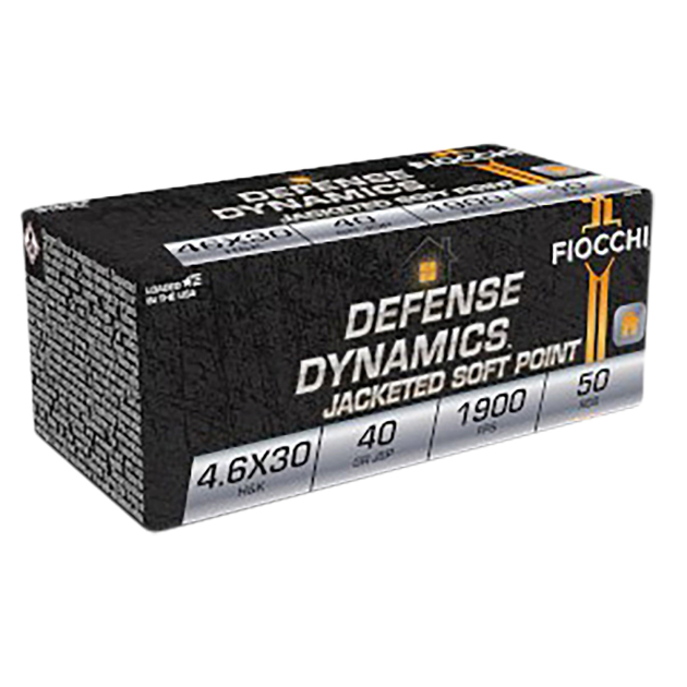 Fiocchi 46EXB Defense Dynamics  4.6x30mmH&K 40gr Jacketed Soft Point 50 Per Box/20 Case