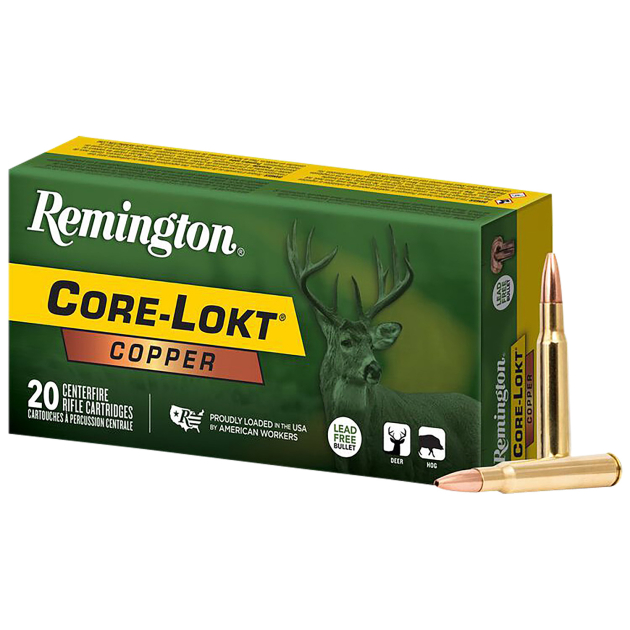 Remington Ammunition R27853 Core-Lokt Copper 30-06Springfield 150gr Copper Hollow Point 20 Per Box/10 Case