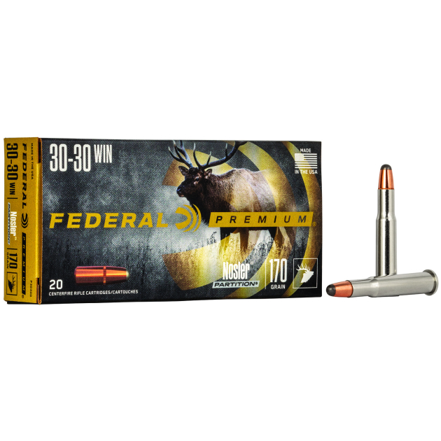 Federal P3030D Premium  30-30Win 170gr Nosler Partition 20 Per Box/10 Case