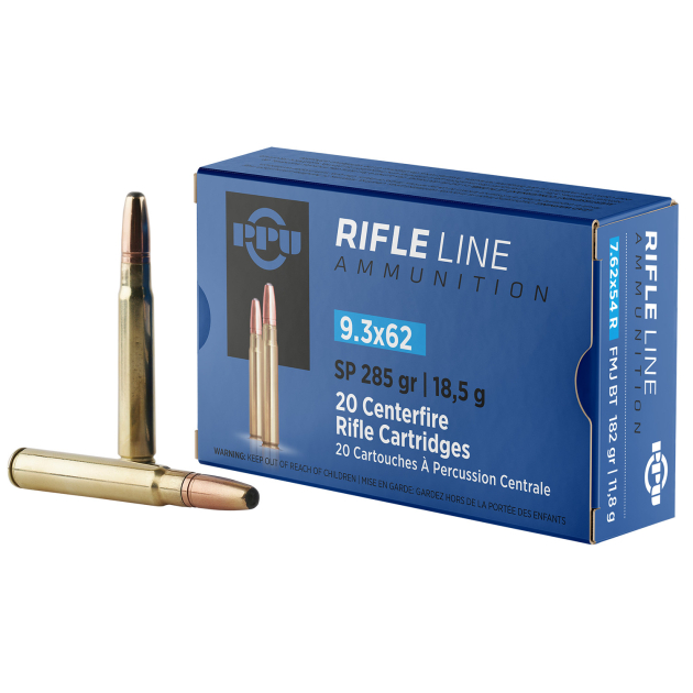 PPU PP9362 Metric Rifle  9.3mmx62Mauser 285gr Soft Point 20 Per Box/10 Case